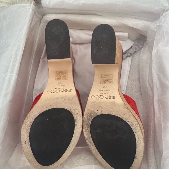 Jimmy Choo Dee Dee platforms. Red suede - Picture 2 of 3